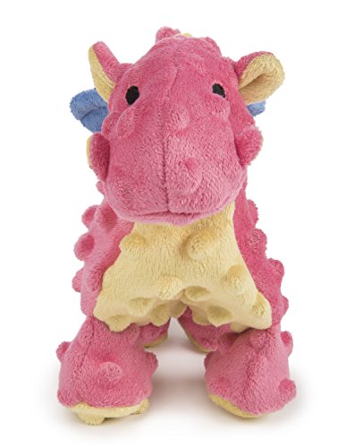 Worldwise goDog Dragon With Chew Guard Technology Tough Plush Dog Toy, Coral, Small