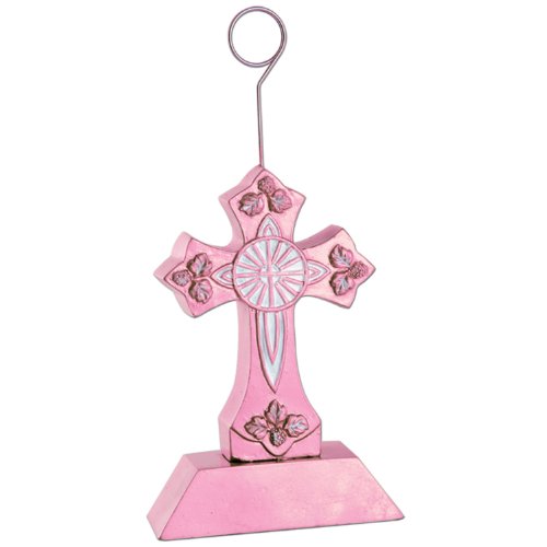 Beistle Cross Photo/Balloon Holder (pink) Party Accessory (1 count)