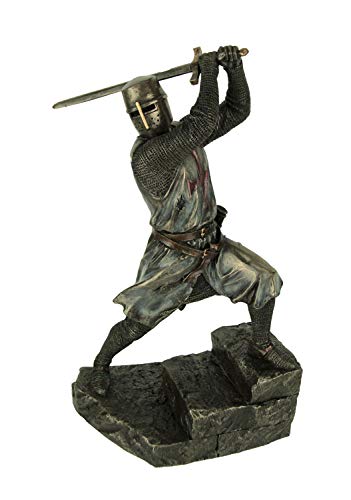 Unicorn Studio Veronese Design Templar Knight Wielding Double Handed Sword Statue