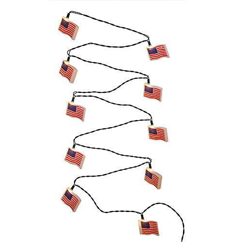 Kurt Adler UL 10-Light USA Flag Light Set
