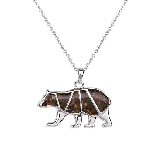 Bamboo Trading Wildlife and Earth Brown Bear Necklace