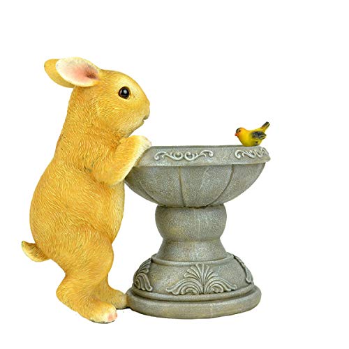 Midwest Design Imports 50024 Touch of Nature Bunny Bird Bath, 7-inch Height