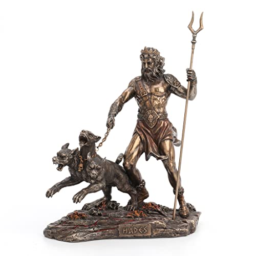Unicorn Studio Hades Holding Staff With Cerberus Statue