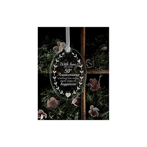 Carson Home Glass Ornament, 4-inch Height (50th Anniversary)