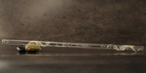 Hall Crystal Flutes 22209 - Offset Glass Flute in D - White Dragon