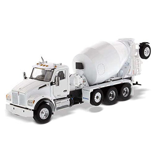 1:50 Kenworth T880 SBFA Tandem with Lift Axle and McNeilus Bridgemaster Mixer - Pearl White - Diecast Masters 71081 Transport Series