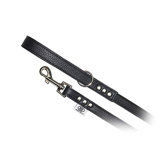 Buddy Belts All Pebble Grain Leather Leash Black - Premium Edition (3/4" x 4')