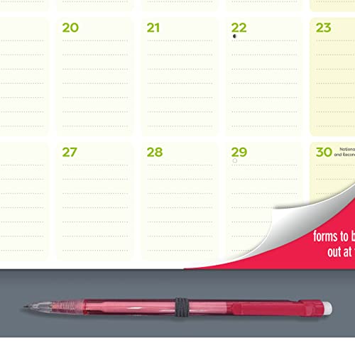 Rediform Blueline Magnetic Monthly Calendar, 16 Months, September 2023 to December 2024, Fridgeplanner‚Äö√ë¬¢ with Memo Pad and Pencil