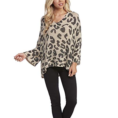 Mud Pie Women's Scarlett Sweater,Medium-Large, Tan Leopard