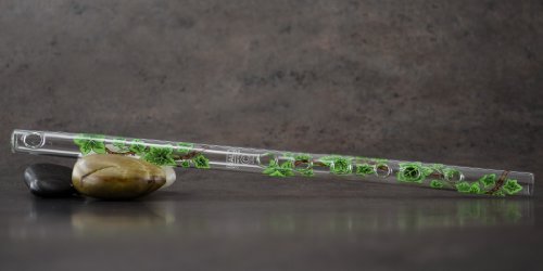 Hall Crystal Flutes 11204 - Inline Glass Piccolo in C - Green Ivy