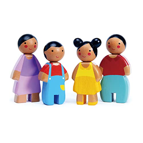 Tender Leaf Toys - Sunny Doll Family - Set of 4 Dolls for Miniature Games and Doll House Play for Age 3+