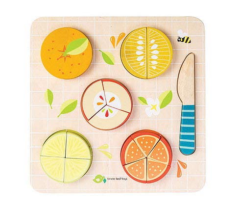 Tender Leaf Toys - Citrus Fractions - Math Learning Wooden Toys, Sorting Toys - Educational Game for 18m+