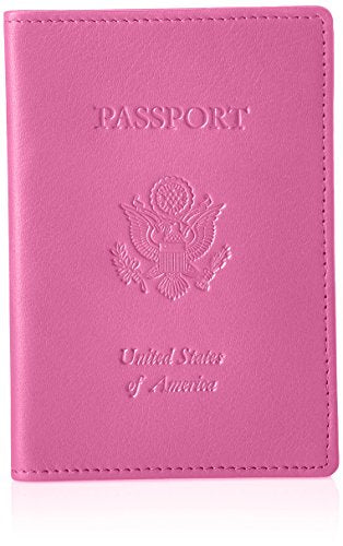 Royce Leather RFID Blocking Passport Travel Document Organizer in Leather, Pink 3, One Size