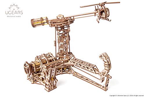 Ukidz UGEARS Aviator Wooden Model for Assembling 3D Brainteaser Adults and Teens Craft Kit Gift