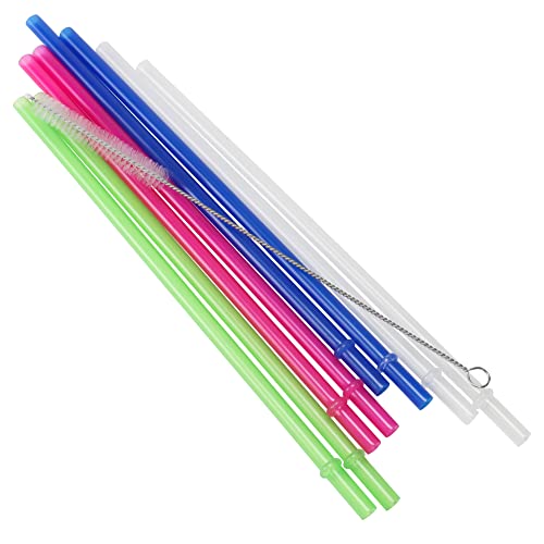 Chef Craft Reusable Hard Plastic Straw Set with Brush