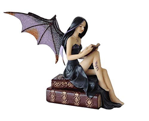Comfy Hour Fairyland Collection 9 Reading Book Dark Fairy Witch Figurine, Home Decoration And Collectibles, Polyresin