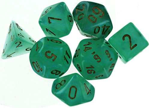 Chessex dICE Borealis Light Green/Gold Luminary Polyhedral 7-Die Set (27575)