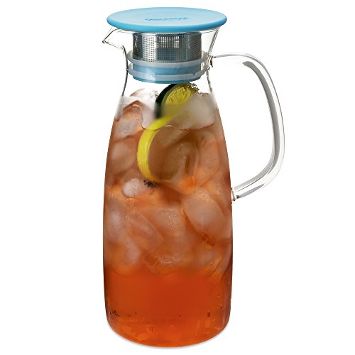 FORLIFE Mist Glass Ice Tea Jug , 50-Ounce, Turquoise