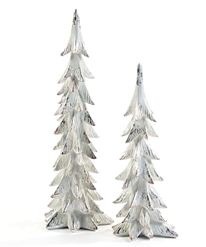 Giftcraft 666835 Christmas Tree Décor, Set of 2, Poly Resin