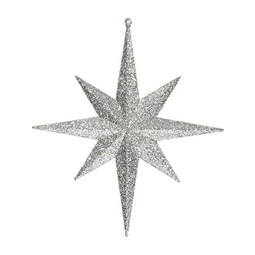 Vickerman M167438 Plastic Iridescent Glitter Bethlehem Star in 2/Bag, 12", Champagne