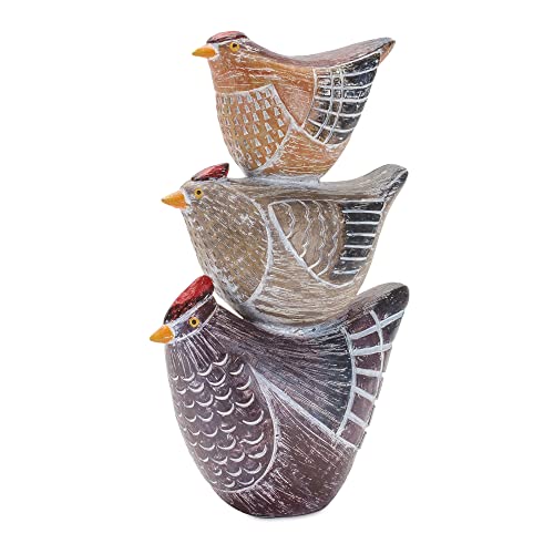 Melrose 85480 Chicken Stack Figurine, 8.5-inch Height, Resin