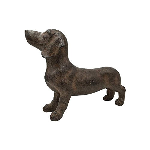Comfy Hour Doggyland Collection 8" Standing Dachshund Dog Decoration, Copper Rust Effect, Antique Style, Polyresin