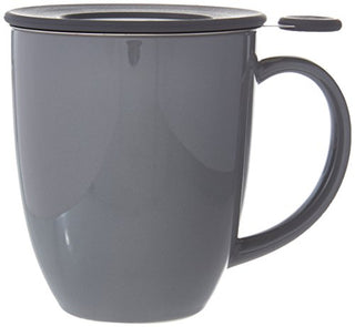 FORLIFE Uni Brew-in-Mug with Tea Infuser and Lid, 16-Ounce, Gray