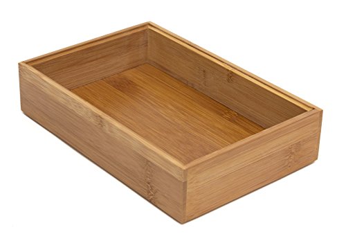 Lipper International 8184S Bamboo Wood Stacking Drawer Organizer Box, 6" x 9"