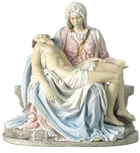 Unicorn Studio 10.63 Inch Pieta and Michelangelo Decorative Figurine, Pink and Blue