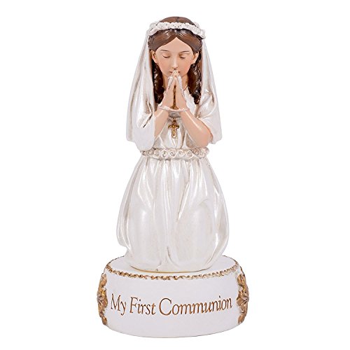 Roman 5.5" Kneeling Girl My First Communion Resin Figurine