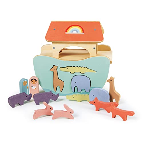 Tender Leaf Toys - Little Noah‚Äö√Ñ√¥s Ark - Wooden Animal Shape Sorting Toy - Compact and Made for Little Hands, Improve Hand-Eye Coordination and Concentration for Boys and Girls - Age 2+
