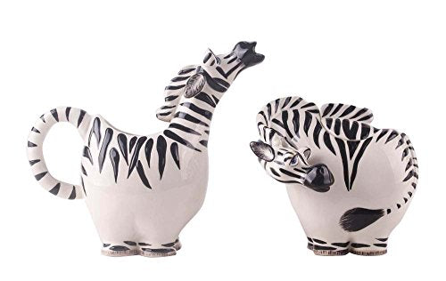 Blue Sky Clayworks Clayworks 7.5"X3.5"X6.5" & 5.5"X4.25"X4.75" Zebra Creamer & Sugar Bowl Cocker Spaniel Salt & Pepper Set
