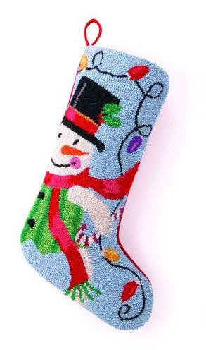 Peking Handicraft Snowman Christmas Hook Stocking 13x21"