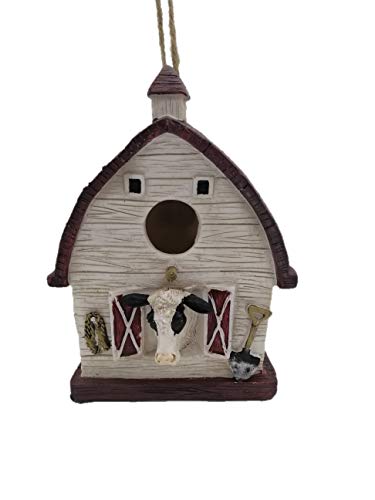 Comfy Hour Seed Soil and Yard Collection Resin Cowshed Country Cottages Decorative Hand-Painted Pet Nest Garden Bird House
