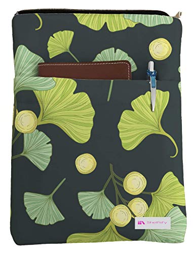 Shelftify Ginkgo Biloba Book Sleeve - Book Cover for Hardcover and Paperback - Book Lover Gift - Notebooks and Pens Not Included