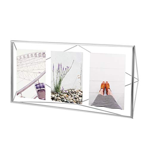 Umbra Prisma Multi Picture Frame Photo Display for Desk or Wall, Chrome