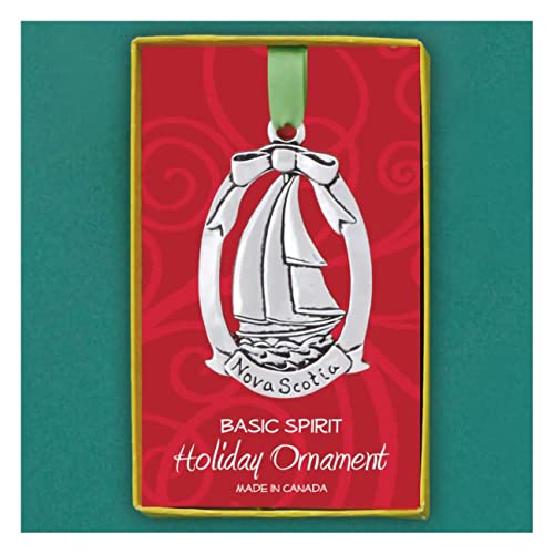 Basic Spirit Schooner - Nova Scotia Pewter Pewter Ornament Sailboat for Coastal Beach Ocean Nautical Sailing Lover Holiday Tree Decoration Home Collection