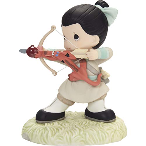 Precious Moments 202032 Disney Mulan Bow and Arrow You Keep Me On Target Bisque Porcelain/Resin Figurine, One Size, Multicolored