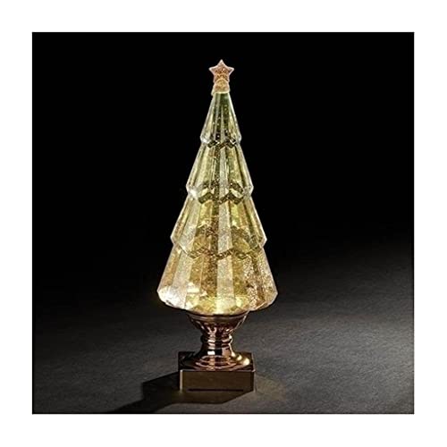 Roman 14 Inches LED Gold Glitter Swirl Tree with Base