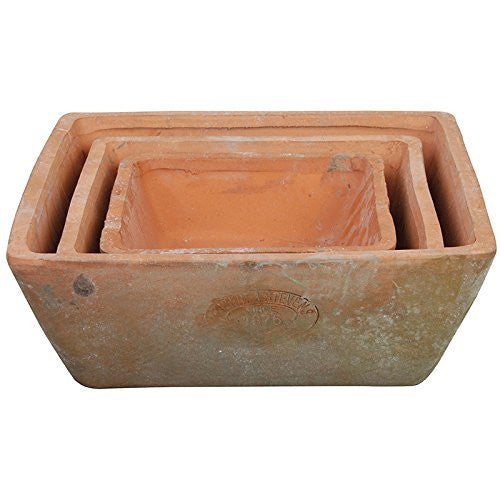 Esschert Design AT05 Aged Terracotta Square Pots (Set of 3)