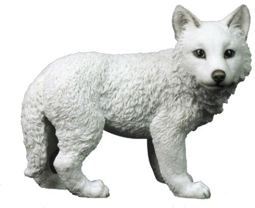 Unicorn Studio 5.13 Inch Wolf Cub Standing Decorative Statue Figurine, Grey