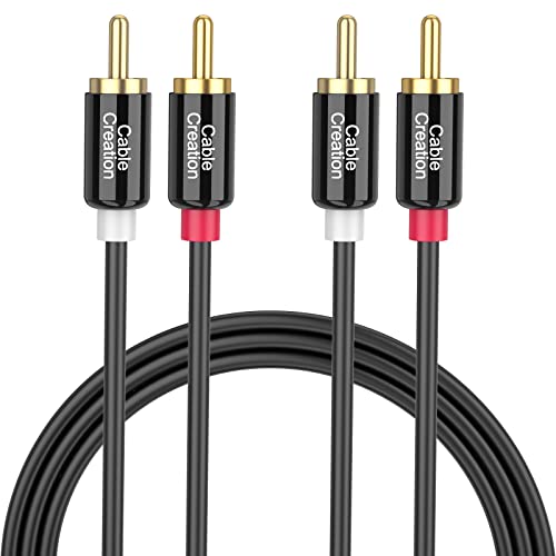 CableCreation RCA Cable, 6FT 2RCA Male to 2RCA Stereo Audio Cable Gold-Plated Compatible with Speaker, AMP, Turntable, Receiver, Home Theater, Subwoofer, Double Shielded, 2M
