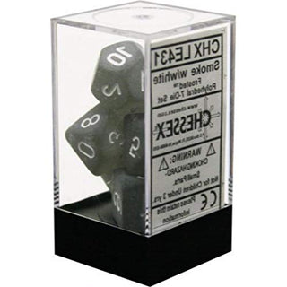 Chessex LE431 Frosted Polyhedral Smoke/White, Set of 7
