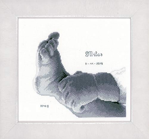 Vervaco Counted Cross Stitch Kit: Little Baby Foot, NA, 18 x 17cm