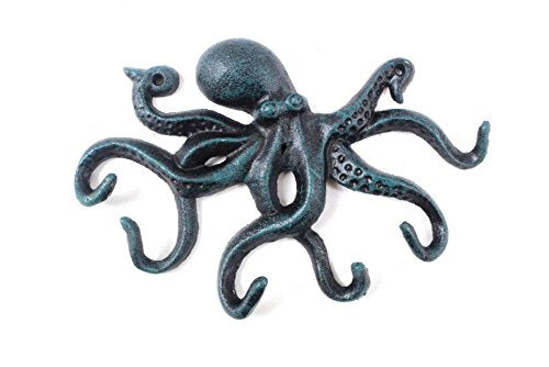 Hampton Iron Hampton Nautical Antique Bronze Captains Quarters with Anchor Sign 8"-Decorative Metal Wall Art-Cast Iron