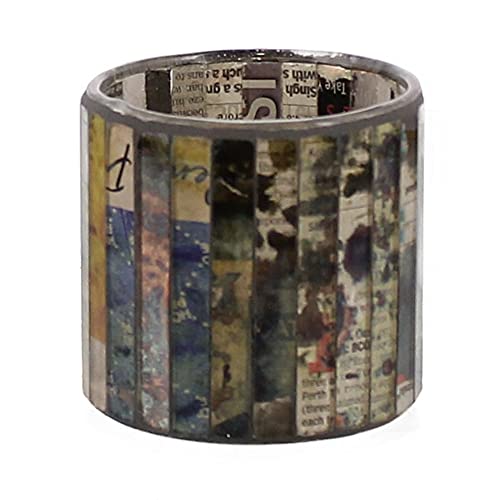 HomArt 2212-0 Times Glass Mosaic Hurricane , 3-inch Height, Small, Newspaper