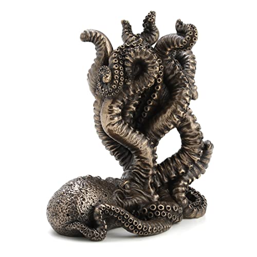Unicorn Studio Veronese Design 5 3/8" Tall Corner Room Octopus Resin Statue Bronze Finish Single Shelf Bookend