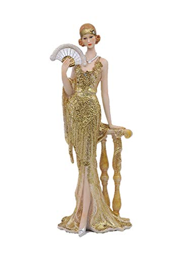 Comfy Hour Glamour Elegance Victorian Style Lady Collection Luxury Lady with Fan Resin Art Figurine, 13-inch Height