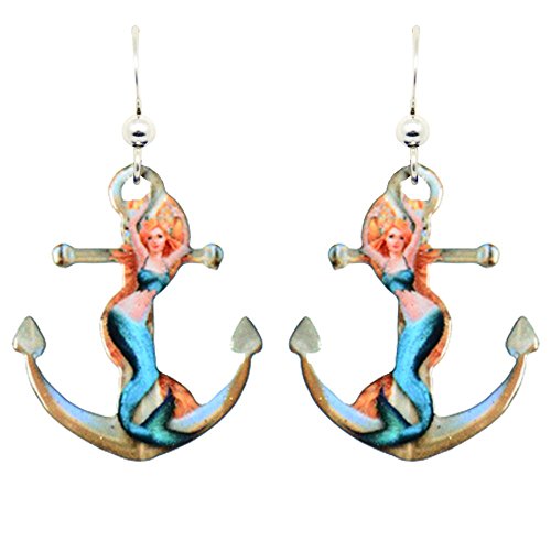 Mermaid Anchor Earrings by d&