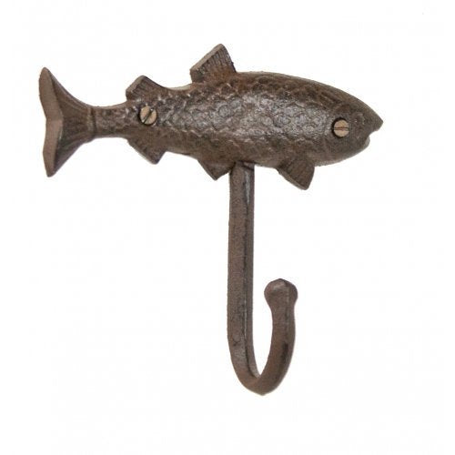 Moby Dick Specialties Moby Dick Antique Reproduction Nautical Fish Rustic Iron Hook Peg